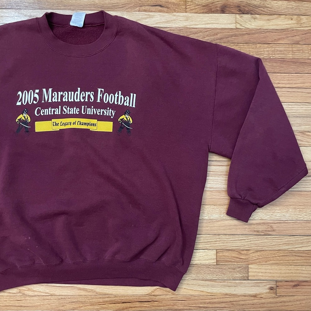 Burgundy Crewneck Sweatshirt - 2005 Marauders Football